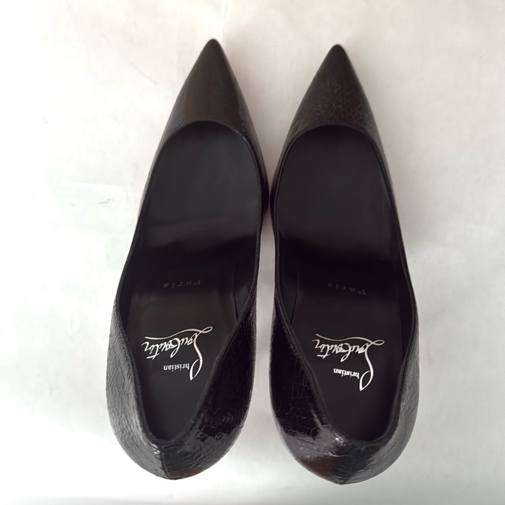 Christian Louboutin Kate 100 Specchio Star Stiletto Leather Pump Black NWT $1095 - Picture 10 of 15